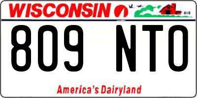 WI license plate 809NTO