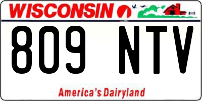 WI license plate 809NTV