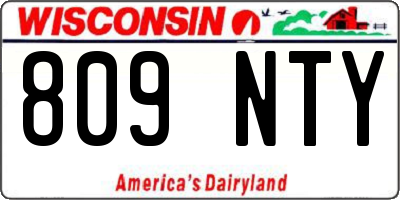 WI license plate 809NTY