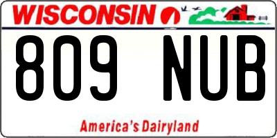 WI license plate 809NUB
