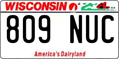 WI license plate 809NUC