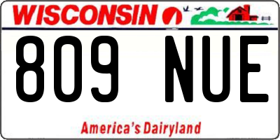 WI license plate 809NUE