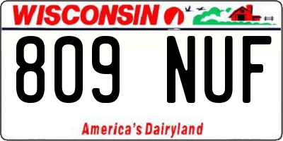 WI license plate 809NUF