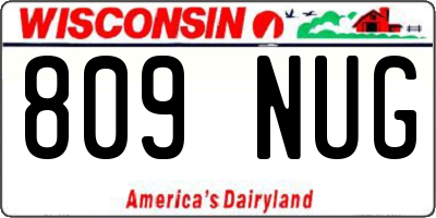 WI license plate 809NUG