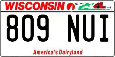 WI license plate 809NUI