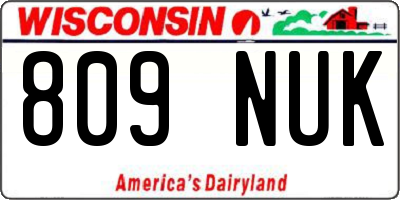 WI license plate 809NUK