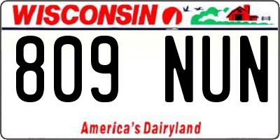 WI license plate 809NUN