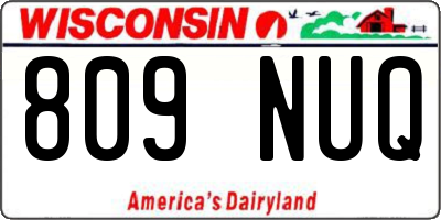 WI license plate 809NUQ