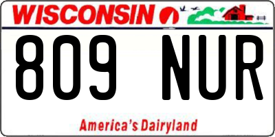 WI license plate 809NUR