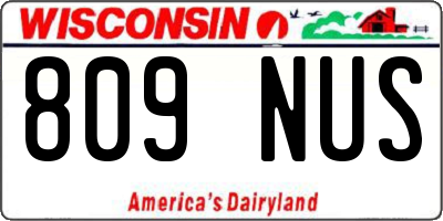 WI license plate 809NUS