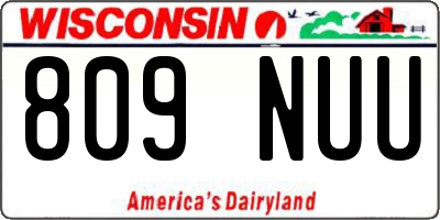 WI license plate 809NUU