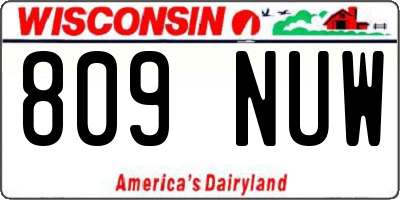 WI license plate 809NUW