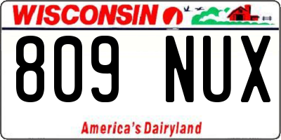 WI license plate 809NUX