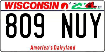 WI license plate 809NUY
