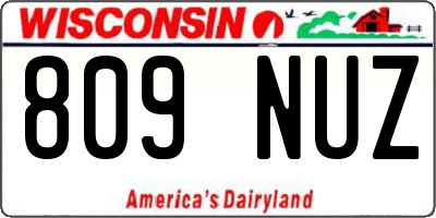 WI license plate 809NUZ