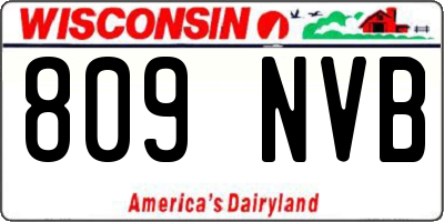 WI license plate 809NVB