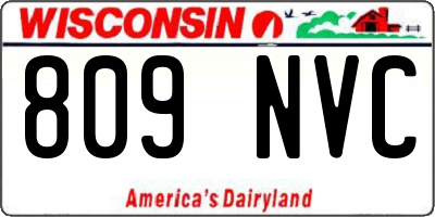 WI license plate 809NVC