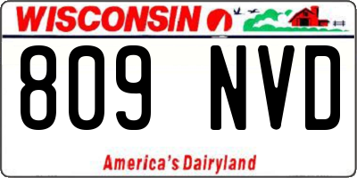 WI license plate 809NVD
