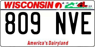 WI license plate 809NVE
