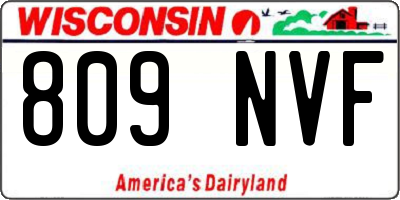 WI license plate 809NVF