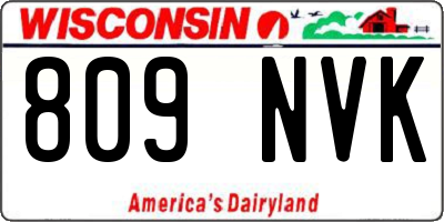 WI license plate 809NVK