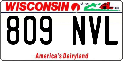 WI license plate 809NVL