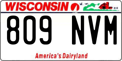 WI license plate 809NVM
