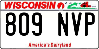 WI license plate 809NVP