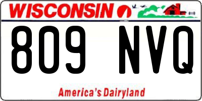 WI license plate 809NVQ