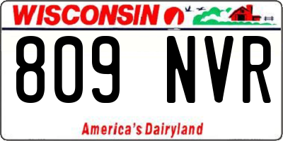 WI license plate 809NVR