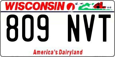 WI license plate 809NVT