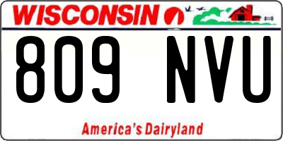 WI license plate 809NVU