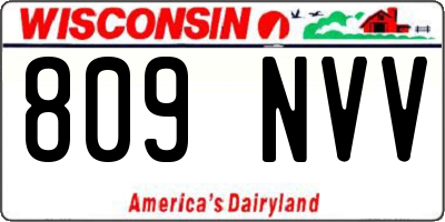 WI license plate 809NVV