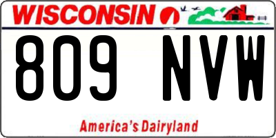 WI license plate 809NVW