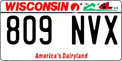 WI license plate 809NVX