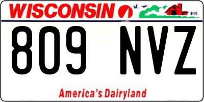 WI license plate 809NVZ