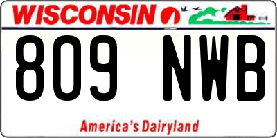 WI license plate 809NWB