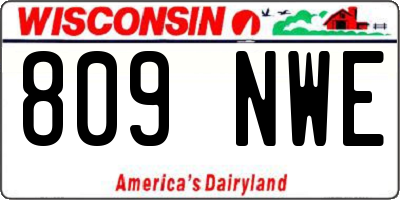 WI license plate 809NWE