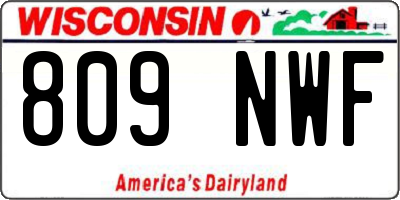 WI license plate 809NWF