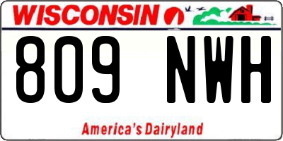 WI license plate 809NWH