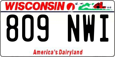 WI license plate 809NWI