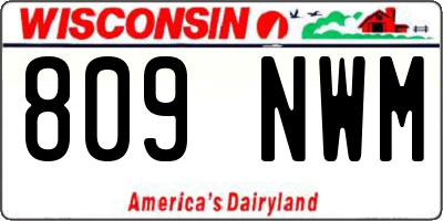 WI license plate 809NWM