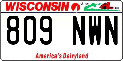 WI license plate 809NWN