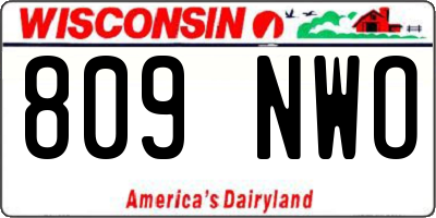 WI license plate 809NWO