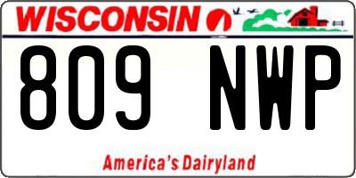 WI license plate 809NWP