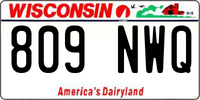 WI license plate 809NWQ