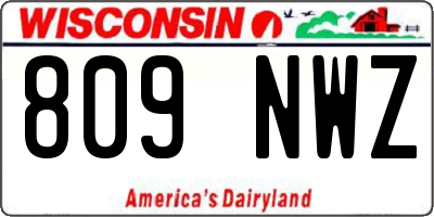 WI license plate 809NWZ