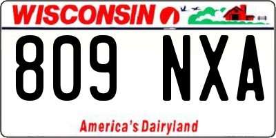 WI license plate 809NXA
