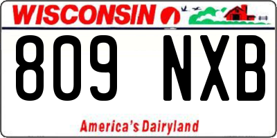 WI license plate 809NXB