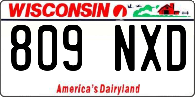 WI license plate 809NXD